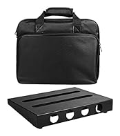 13.8 x 11 inches guitar pedal board will hold 6-8 pedals in most cases. Made of solid steel material, it’s strong and solid for lasting performance. Large space beneath the board for mounting power supply, saving space for pedals and keeping everythi...