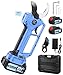 Akku Astschere 70mm, Gartenschere Akku mit 4-Stufige, 2×4000mAh Akku,1000W Bürstenloser Motor Bypass Baumschere, LCD-Display & Sicherheitslock, SK7-Klingen, Elektrische Astschere für Garten, Obstbäume