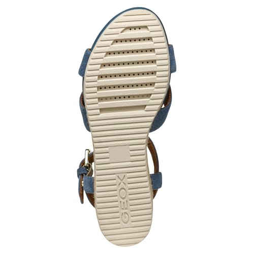 Geox D ISCHIA Corda B, Sandalo con Zeppa Donna, Avio, 39 EU