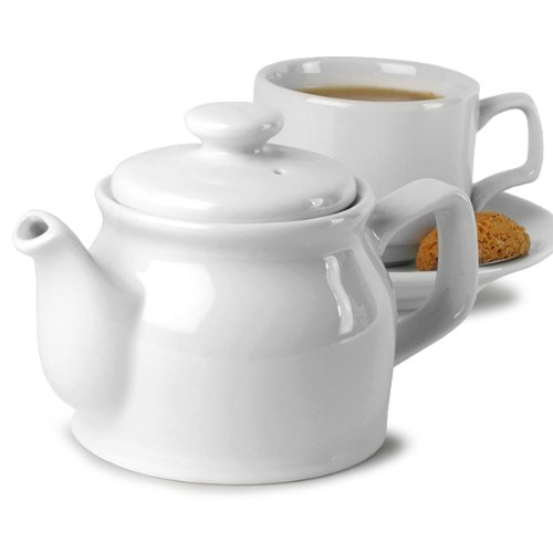 Image of Royal Genware Teapots 10.9oz / 310ml - Case of 6 | Porcelian White Teapots | Commercial Quality Tableware for Domestic and Catering Use