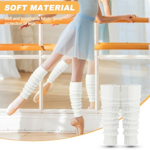 2 Pairs Extra Soft Knits Leg Warmer for Women Winter Fashion Toeless Dance Training Socks for Yoga, Ballet Dance4
