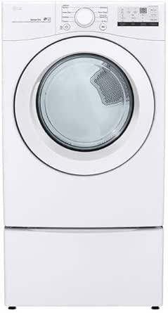 LG 7.4 Cu. Ft. Vented Stackable Electric Dryer in White with Sensor Dry