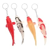 WRITWAA 4 piezas Llavero Creativo de Pez Koi Colgante Decorativo para Llaves y Móvil Diseño Adaptable Práctico y Ornamental