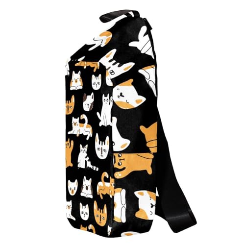 Sac à dos à bandoulière chat au design multicolore original et mignon