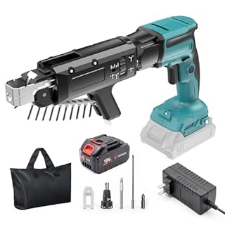 18V Drywall Screw Gun Auto-Feed,Collated Drywall Screwgun,5000RPM Cordless Drywall Screw Gun Kit with 4.0A Battery, Brushless Motor,Belt Clip, Charger, Tool Bag, Screw Length and Depth Adjustable