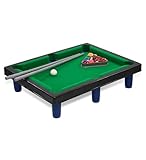 Mozlly Miniature Pool Table Set - Adult and Kids Billiard Set, Mini Pool Table Classic Playtime Set, Includes Portable Small Table, Balls, Cues, and Triangle - 8.1x4.5 Inches