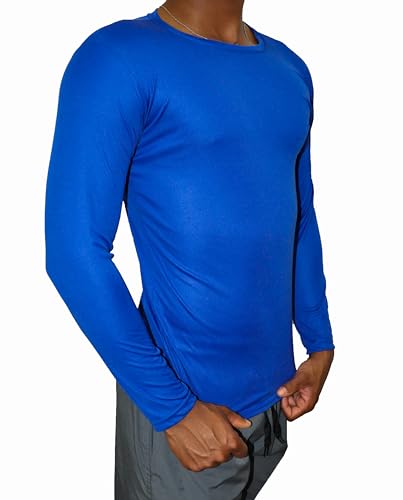 Kit 3 Camisetas Térmicas Proteção Solar Uv 50+ Manga Longa Dry Fit (AZUL PRETA CINZA, GG)