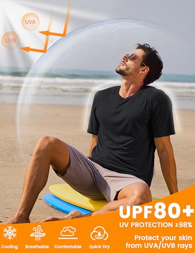 MAGCOMSEN Men's Short Sleeve UPF 50+ Sun Protection Shirts Quick Dry Athletic T-Shirt Hiking Running Swimming Rash Guard2