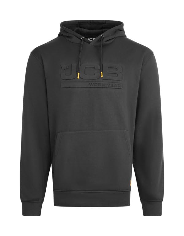 Sweat à capuche isolant gaufré noir JCB-Workwear protégeant du froid