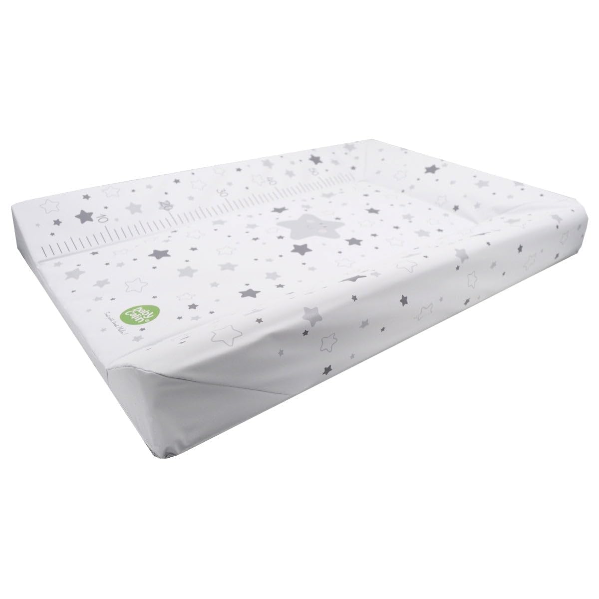 babyCalin Fasciatoio Luxury Star Grey 50 x 70 cm - Con tabella altezza stampata, 0.6 milliliters, 1 Piece, 1