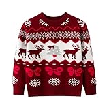 [HongzyFirm] クリスマス セーター キッズ ベビー服 ノルディック柄 プルオーバー 面白い 女の子 男の子 韓国風 防寒 可愛い 男女兼用 子供 丸首 長袖 インナー トップス ニット 子供服 厚手 春秋冬 暖かい ニットセーター 新年 プレゼント