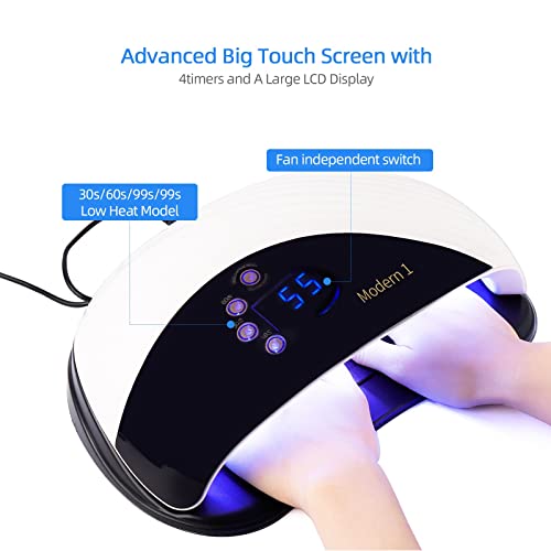 180W Uv Led Nail Lamp With Fan, Fast Gel Nail Dryer With Automatic Sensor Led Nail Light For 2 Hands Or Feet, Professional Nail Art Tool For Curing Nail Polish #TOP3