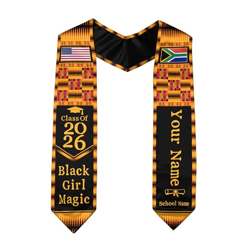 Custom South African Graduation Sash 2026, Customized South Africa Graduation Stole, Class of 2026 Sash 1 (Orange)