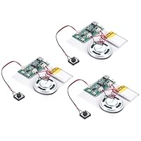 Soundmodul Bespielbar Ulegqin MP3 Sound Modul USB-Audio-Download Recorder Modul mit Lautsprecher MP3 USB Kabel Aufladbarer Akku Lautsprecher für DIY Karten/Geschenke/Spielwaren (3 Stücke)