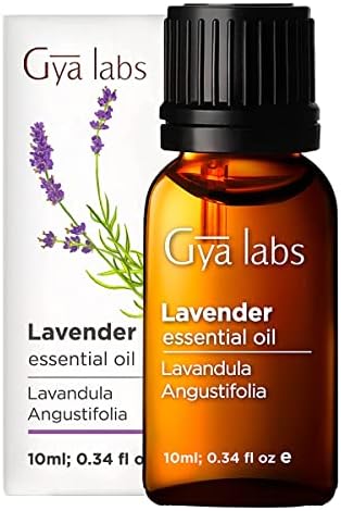 Gya Labs Pure Lavender Oil Essential Oil for Diffuser- 100% Natural Therapeutic Grade Lavender Oil Essential Oils for Skin - Lavender Essential Oil for Hair Growth, Lavender Massage Oil (0.34 fl oz)
