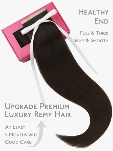 Image of WENNALIFE 3.15 inch Wide Tape in Hair Extensions Human Hair, Tape in Weft