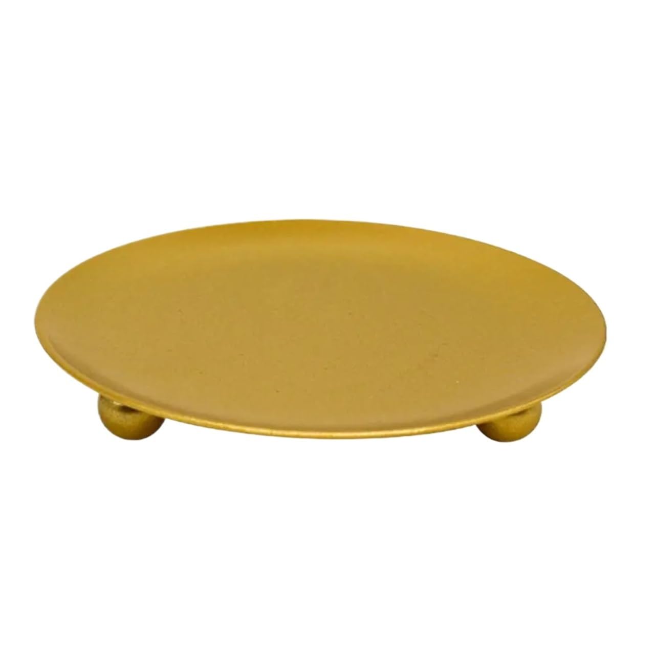 Iron Candle Holders 3pcs Romantic Iron Candle Holder Pillar Plate Stand Wax Candles Wedding Candlestick Decoration(Golden,9.5cmx1.5cm)