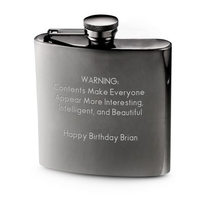 Things Remembered Personalized Gunmetal 7 oz. Flask, Engraved Flask with Engraving Included