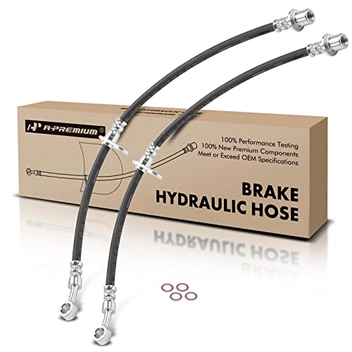 A-Premium Front Driver and Passenger Brake Hydraulic Hose Compatible with Select Honda and Acura Models - Odyssey 1999-2004, Pilot 2003-2008, MDX 2001-2002 - Replace# 01464S0X000(Pack of 2)