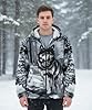 SBZ Unisex Design Wolf Printed Soft Fleece EXTRA Thick Fur lined Hooded Full Zip with Side Pocket (UK, Alpha, 3XL, Regular, Regular, Black/Grey Wolf) #1