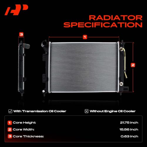 A-Premium Engine Coolant Radiator Assembly with Transmission Oil Cooler Compatible with Hyundai Elantra 2011 2012 2013 & Kia Soul 2012 2013, Replace# 25310-3X100 by A-premium - Image 3