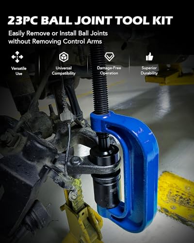 Image of Orion Motor Tech Master Ball Joint Press Kit, 23pc Ball Joint Press & U Joint Removal Kit with Sockets and Universal Adapters, Heavy Duty Ball Joint Tool Set for Most 2WD 4WD Cars Light Trucks SUVs