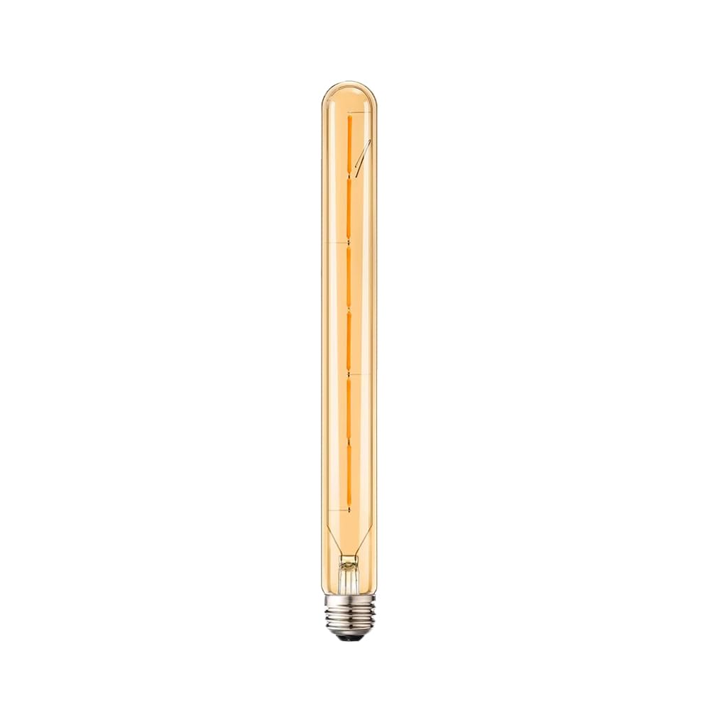 NUOXIN Pack of 1 Edison Retro Vintage Decorative Tube Bulbs E27 6W T30 Filament LED Bulbs Warm White 2700K Long Test Tube Bulb Amber Glass Non-dimmable AC 220-240V(H300mm)