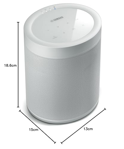 YAMAHA MusicCast 20 – Enceinte bluetooth 40W – Système audio Multiroom, Wifi, Airplay – Baffle maison – Compatible avec smartphones et ordinateurs – Blanche