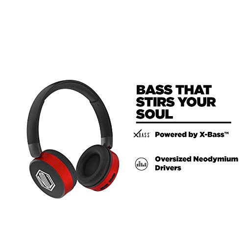 Image of Nu Republic Dubstep Wireless Headphones with Mic (Red and Black)