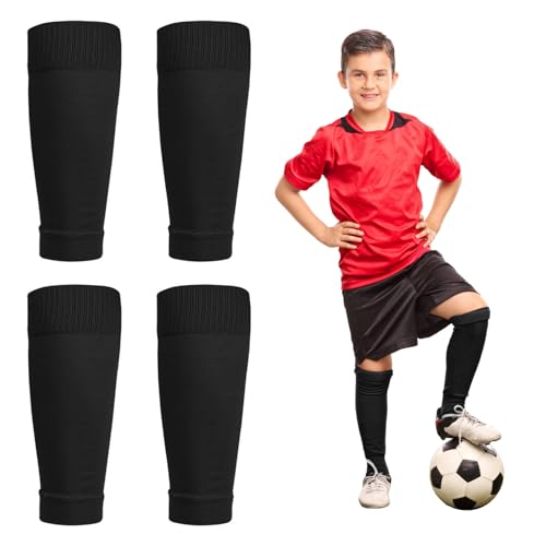 Fußball Sleeves Tubes 2 Paar – Schienbeinschoner-Socken, Elastisch & Atmungsaktiv, Für Kinder & Jugendliche