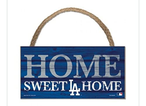 Wincraft MLB Los Angeles Dodgers WCR18650014 Wood Sign with Rope, 5" x 10"