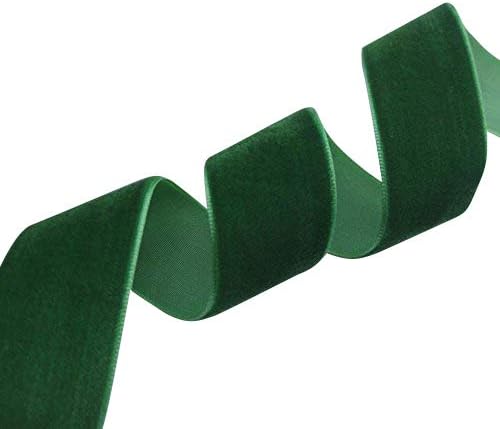 Chenkou Craft Lotes de cinta de terciopelo verde de 25 yardasrollo de 1 12 pulgadas a granel de Navidad (verde, 1 12 pulgadas)