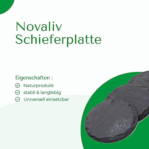 Novaliv 12 piatti in ardesia, rotondi, diametro 15...