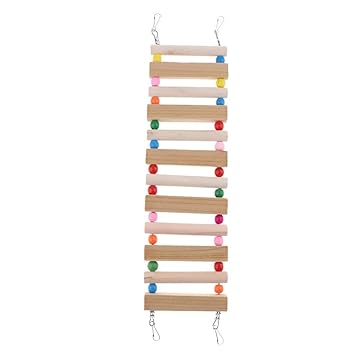 Aswadh Wooden Ladder Stairs Hanging Bridge Toy for Hamster Mouse Rat Parrot Bird