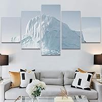SIGNWIN 5 Panel Canvas Wall Art Modern Art Aerial Contemporary Cool Dramatic Multicolor Nature Photography Snow for Home Decorations Ready to Hang - 60