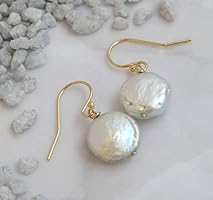 Pale Green Round Cultured Freshwater Pearl 14kt Gold Filled Drop Earrings