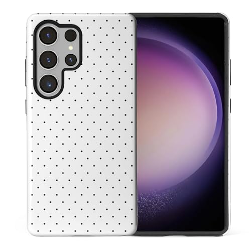 Coque Samsung S25 Ultra HL2 hybride silicone à pois blancs