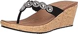Skechers Cali Women's Beverlee-Bizzy Babe Wedge Sandal,black,9.5 M US