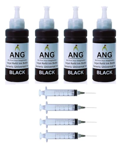 Image of ANG Refill Ink for DeskJet Ink Advantage 2135 All-in-One Printer Single Color Ink Cartridge 100g Black 4 with Syringe
