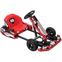 Kids Electric Go Kart, 36V 350W Adjustable Length Drift Kart, 4 Wheel Go Cart, High/Low Speed Options, Max Load 187 lbs Red 40"-44" Unisex Ride-On Toy