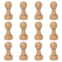 Rebanky 12 Stück Holzstempel Griffe Rund Stempel Rohling Holz Rund 30 x 60mm Stempelblock Holz Für Scrapbooking DIY Bastelarbeiten