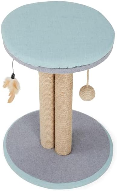 Vista 4 de EveryYay by Petco Scratchin' The Surface - Rascador para gatos con poste de juego de 3 lados de 20.5 pulgadas de alto