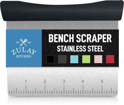 Zulay Premium Multi-purpose Stainless Steel Bench Scraper & Chopper, Easy to Read Etched Markings for Perfect Cuts, Quick & Easy Multi-use Dough Scraper, Dough Cutter & Pastry Scraper (Black) - Image 8
