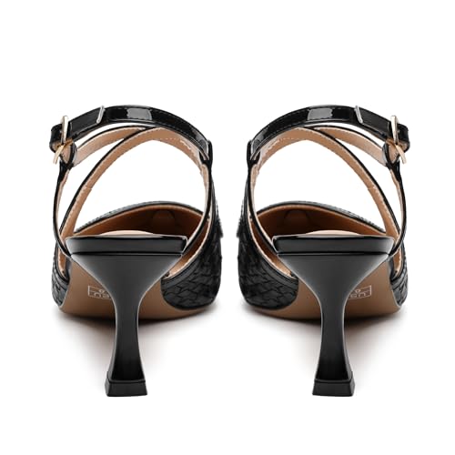 Women’s Pumps Kitten Heels Closed Pointed Toe Heels Strappy Slingback Wedding Party Dress Shoes 2.5 Inch4