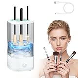 Makeup Brush Cleaner – Automatic Cleaner with Multi-Size Silicone Holder, Deep Cleans Makeup Brushes and Sponges