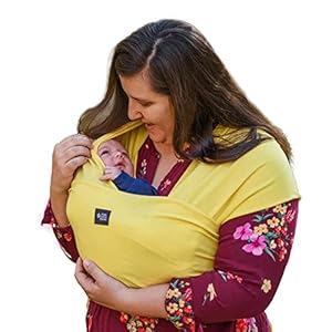 Baby Wrap Carrier Soft, Stretchy, Cotton Baby Wrap, Baby Sling, Nursing Cover Up for use with Newborn-Toddler: Evenly distributes Weight for More Comfortable Carrying (Yellow)