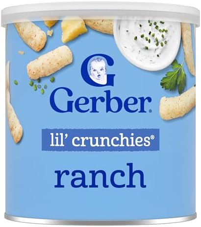 Gerber Stage 3 Ranch Lil Crunchies Snack, 1.48 Oz, 6 Pack