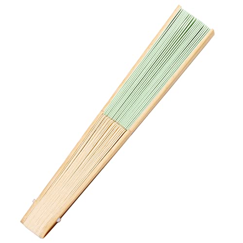 Sl Crafts Paper Hand Fan Folding Vintage Fans Bamboo Folded Fan Outdoor Wedding Party Gift Baby Shower Favors (Light Green, 50) #TOP1