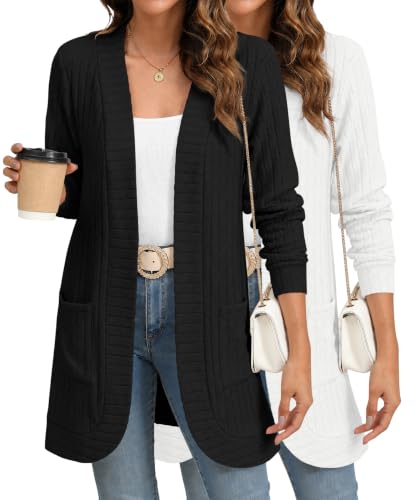 Image of YSYOKOW Cardigan Sweaters for Women Long Sleeve Open Front with Pockets
