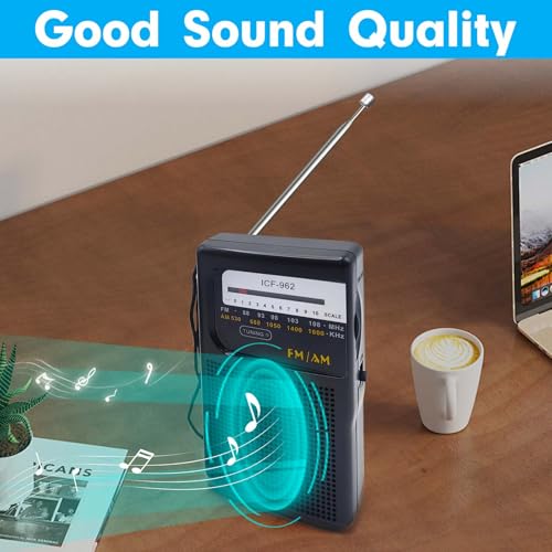 Image of Portable AM FM Radios,Small Radio with 3.5 Input for Headphones Earphone Analog Tuning,Transistor Pocket Radio with Hand Strap,Used for Outdoor /Indoor /Traveling /Gift for Parents (K50-Small)
